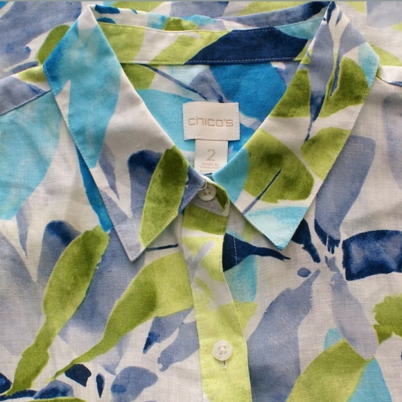 Chico's Size Large linen Shirt - Picture 7 of 9